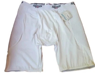 ALLESON AIRTEX Alleson Aritex Men's White Sliding Shorts Size XL MSRP $30 NEW WITH TAGS
