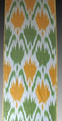 11 Yard HAND MADE UZBEK Natural SILK IKAT ADRAS FABRIC #146** - Image 1 of 3