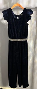 Zunie Girl’s Navy with silver shimmer Jumpsuit in Size 7Y - Picture 1 of 6