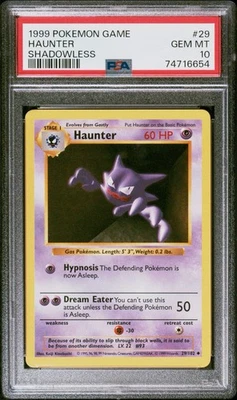 - PSA 10 - Haunter 29/102 Base Set (Shadowless) Regular - Image 1 of 2