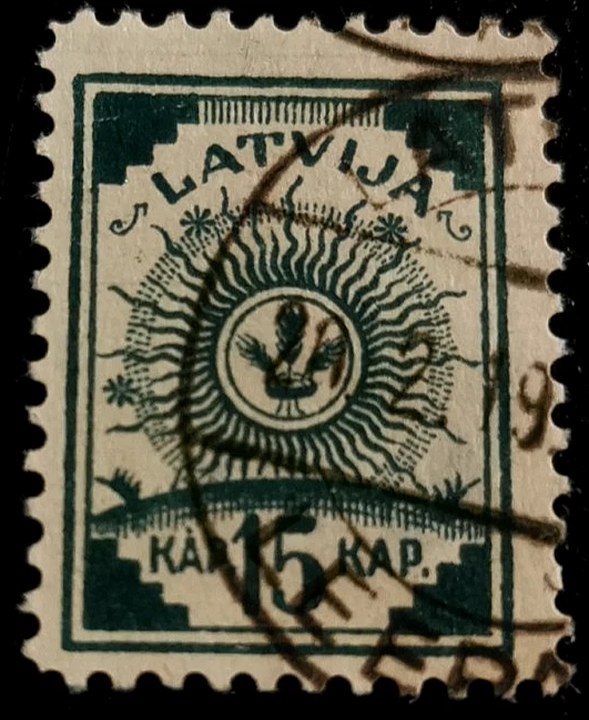 Letonia: 1919 como edición anterior - perforado, 15 K. (sello coleccionable). Foto 1 de 1