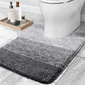 Luxury Toilet Rugs U-Shaped 24x20, Extra Soft and Absorbent Microfiber Bathro... - Picture 1 of 7