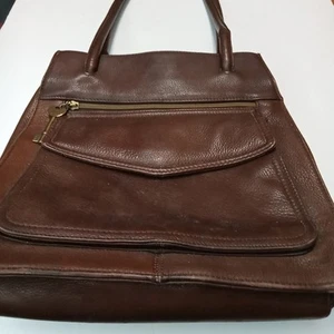 Fossil Purse Handbag With Key Brown Leather - Picture 1 of 15