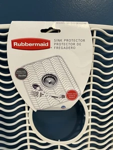 Rubbermaid White Plastic Twin Sink Bottom Protector Mat 11.5” x 12.5” - #1295 - Picture 1 of 5