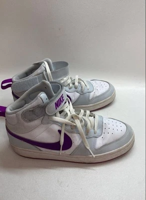 Nike Court Borough Mid 2 White Grey Purple Shoes Youth Size 6.5Y - Image 1 of 4