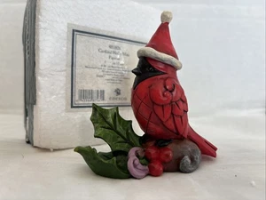 Jim Shore Heartwood Creek Natale Cardinale Uccellino Statuina 4053826 Cappello Babbo Natale 3" - Foto 1 di 10