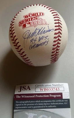 Jack Morris On A 1984 WS Ball “84 WS Champs” Signed Baseball JSA # WB033743 - Image 1 of 2