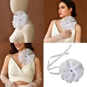 Elegant Shimmer Wedding Headpiece Lightweight Tulle Fabric Bride Accessory - Picture 1 of 9