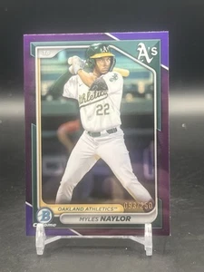 2024 Bowman Draft Chrome #BDC-141 Myles Naylor Purple Refractor /250 - Picture 1 of 2