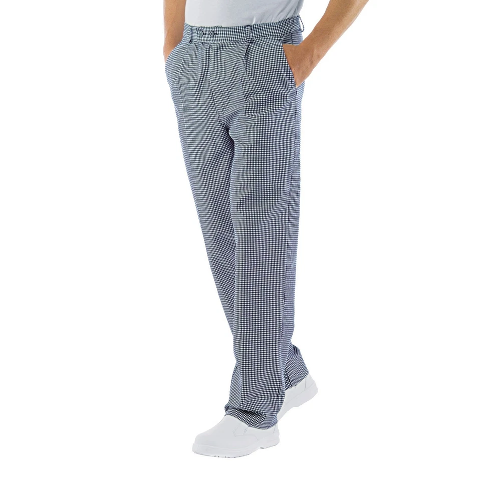 Pantalone Cuoco Pied De Poule in cotone Isacco pizzaiolo sale e pepe trouser - Immagine 1 di 1