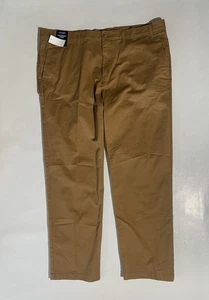 NEU 42 x 32 Herren Roundtree & Yorke perfekte Chino Hose vorne flach Baumwolle M khaki - Bild 1 von 10