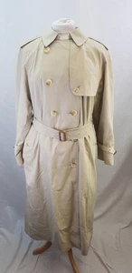 Burberry Check Haymarket Trench Coat Cotton UK Size 14 Vintage VGC - Picture 1 of 24