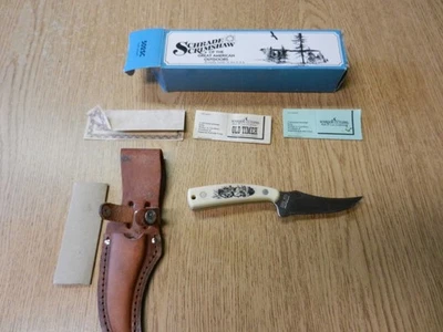 Nuevo cuchillo de hoja fija Schrade USA 502SC con funda y caja oso de pie? Sin usar Foto 1 de 4