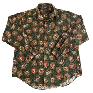 ROBINSONS PRIVATE STOCK Large grün Jagd All Over Print Knopfleiste Herren Hemd - Bild 1 von 10