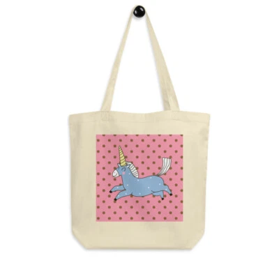 Bolso de Mano Rosa y Marrón Lunares Unicornio Eco para Mujer o Niñas Foto 1 de 2