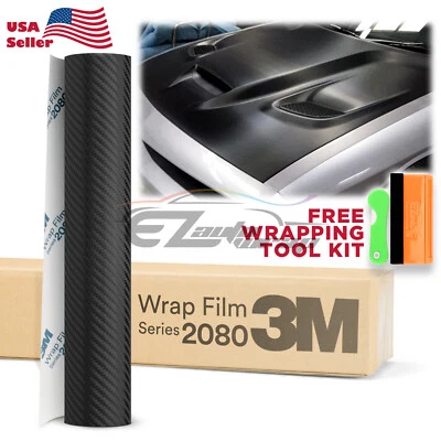 Genuine 3M 2080 Series CFS12 Carbon Fiber Black Vinyl Wrap Vehicle Film Decal - Image 1 of 4