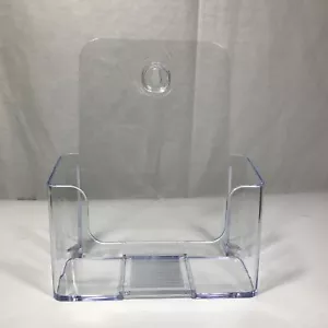 Soporte para folletos de 1 nivel doble de 6" soporte para literatura de acrílico transparente montaje en pared - Imagen 1 de 4