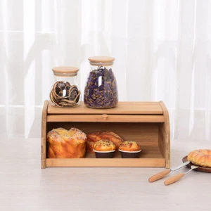 Natural Bamboo Wood Bread Box Case Kitchen Container Storage Bin Food Holder UK - Picture 1 of 11