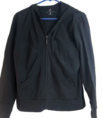 Chaqueta con Capucha NY&C Para Mujer Mediana Negra Manga Larga Cremallera Bolsillos Delanteros Foto 1 de 4