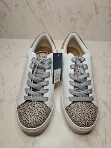 Universal Thread Shoes Women’s White Leopard Print Silver Laces Sz 11 NWT - Picture 1 of 6