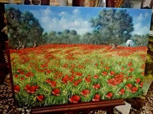 ÖLGEMÄLDE AUF LEINWAND, TUFFSTEINWERK "SALENTINER KAMPAGNE" H CM 50X70 - Bild 1 von 3