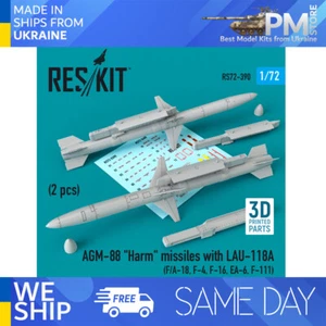 Misiles ""daños"" Reskit RS72-0390 1/72 AGM-88 con LAU-118A 2 piezas F/A-18 F-4 F-16 - Imagen 1 de 2