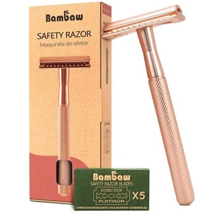 Safety Razor for Women with 5 Blades, Reusable & Plastic-Free – Rose Gold - Picture 1 of 8