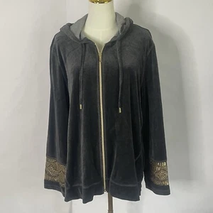 Energy by Chico’s Cremallera Completa Manga Cuentas Capucha Terciopelo Mujer Chaqueta Talla 3 (XL) - Imagen 1 de 13