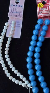 2 fili Howlite e perle di vetro perline galleria perline beatitudine creazione gioielli artigianali - Foto 1 di 5
