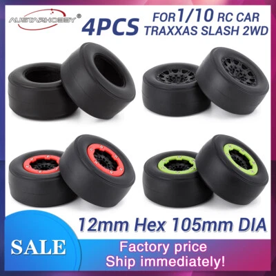 RC Car Wheels Tires 1/10 12mm Hex Tyre for 2WD 22S Losi DR10 Short-course Truck - Image 1 of 4