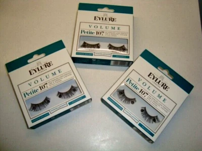 3 x Brand New EYLURE VOLUME PETITE 107 EYELASHES Sealed IN BOX - Image 1 of 4