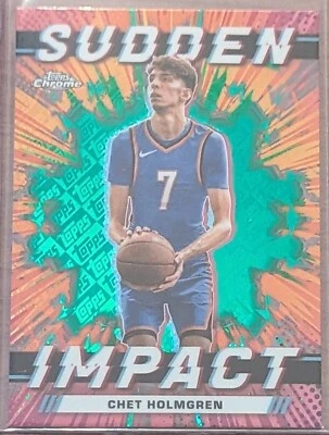 CHET HOLMGREN 2023-24 Topps Chrome Green Logo Refractor Sudden Impact #SI-23 - Image 1 of 2