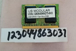 1GB PC DDR1 DDR PC2700 DDR1-333 333MHZ 2700 172PIN Micro-DIMM  NOTEBOOK RAM - Picture 1 of 1