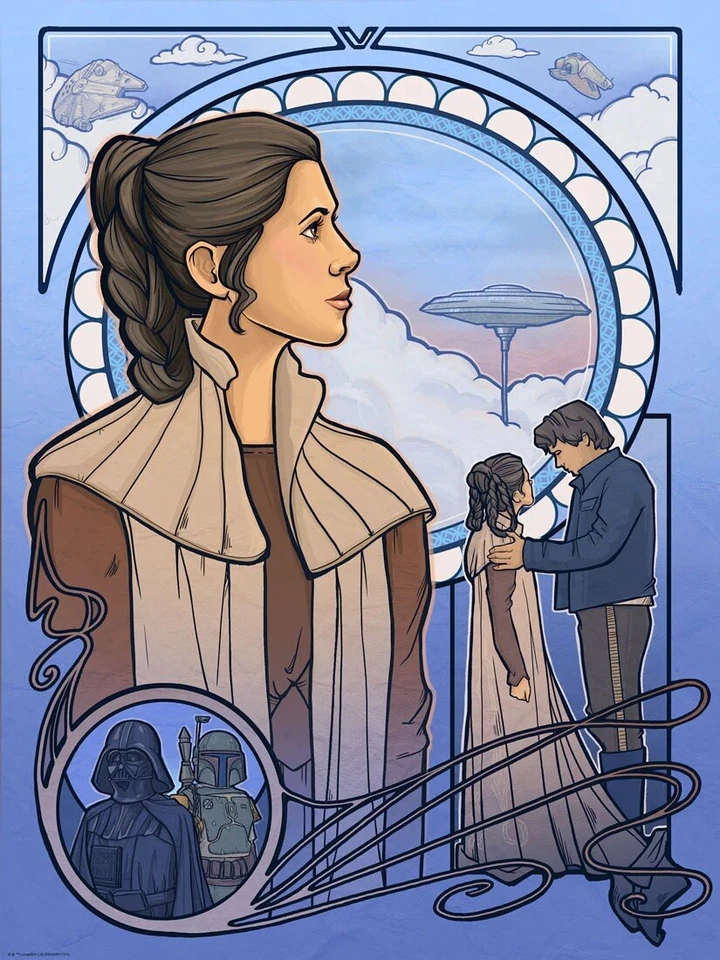Star Wars Empire Strikes Back Leia Bespin Cloud City Nouveau Karen Hallion Art Foto 1 de 1