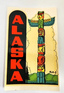 Vintage ALASKA Totem Pole Travel Souvenir Water Decal LINDGREN TURNER Co WA - Picture 1 of 9