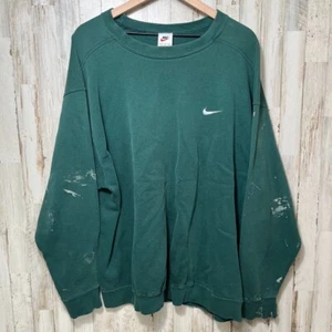 Vintage Y2K Nike Mini Swoosh Sweatshirt mit Rundhalsausschnitt Waldgrün Herren USA Größe XL - Bild 1 von 7