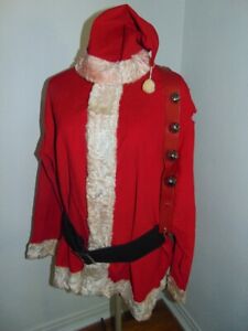 VTG 1950-60 Corduroy Santa Claus Suit Complete w/Eyebrows, Bells, Gloves, Box