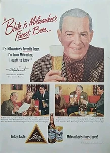 1952 Blatz Beer Print Ad, Milwaukees Alfred Lunt Famous Beer - Picture 1 of 1