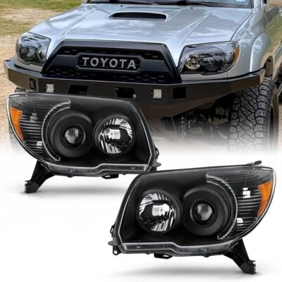Black Headlights Headlamps Left & Right Pair Set NEW for 06-09 Toyota 4Runner - Image 1 of 4