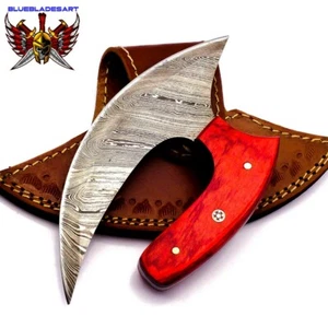 Handmade Damascus Chef Kitchen Ulu Knife Making Custom 100% Handmade Damascus - Picture 1 of 10