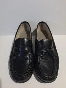 Vintage SAS Shoes Black Flats Loafers Soft Step Heel Size 8 W - Picture 1 of 7