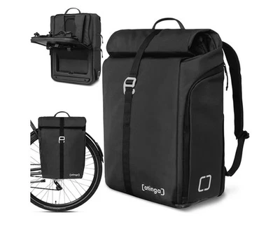 otinga® Flip V2 Fahrradtasche Rucksack 34L für jeden Gepäckträger schwarz
