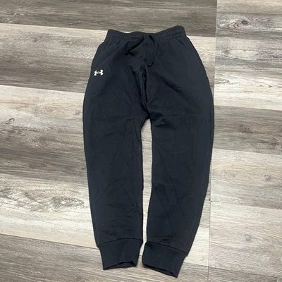 Under Armour Jogger Pants Black Mens Small Elastic Waist Drawstring Rival Fleece - Image 1 of 4