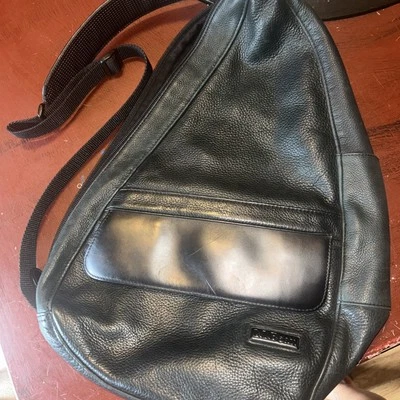 LL Bean Ameribag Bolso de Hombro Ameribag Cuero Guijarro Negro Mochila De Colección Foto 1 de 3