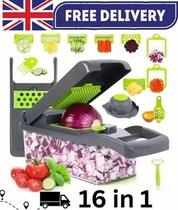 Picador de verduras 16 en 1 ensalada fruta mandolina cortador de alimentos cortador pelador... - Imagen 1 de 6