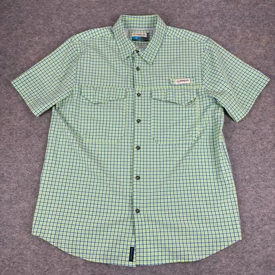 Magellan Seersucker Button Down Shirt Fish Gear Relaxed Fit Green Mens Large L - Image 1 of 4