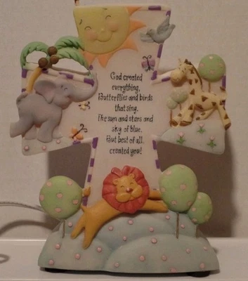 God Created Everything Cross Nursery Night Light - Image 1 of 2
