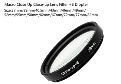 Macro Close Up Lens Filter +8 Diopter 37/39/43/46/49/52/55/58/62/67/72/77/82mm - Image 1 of 4