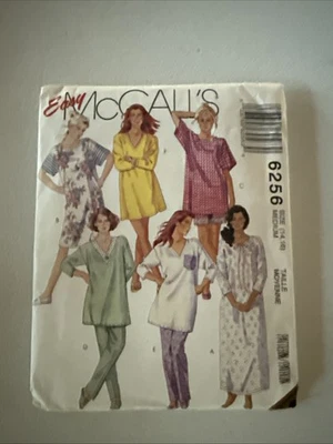 6256 McCall's Pattern 'Easy' Women's Nightshirt & Pajamas Sz Medium 14-16 UC FF - Image 1 of 4