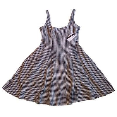 Vestido Bailey para mujer talla 8 a cuadros blanco y negro mezcla de lino calce y acampanado para mujer 8 Foto 1 de 4